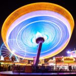 amusement park blur bright carnies
