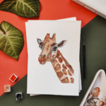 painting of giraffe